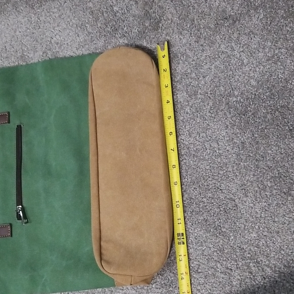 Canvas Shopper/Shoulder Bag in Green - Picture 4 of 15
